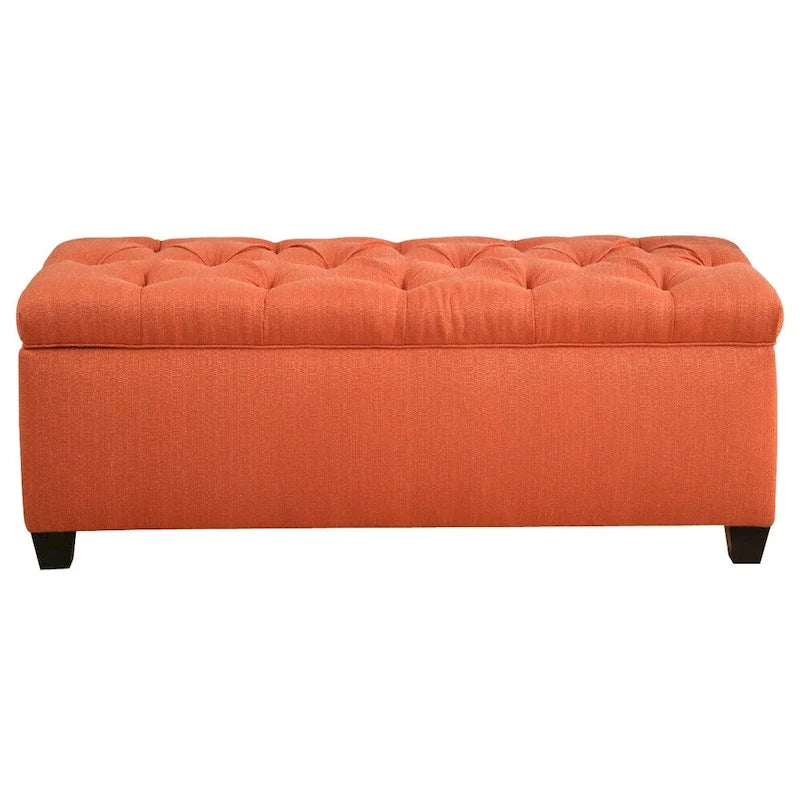 SOLE SECRET DUO Diamond Tufted Linen & Shoe Storage Bench - CANDICE