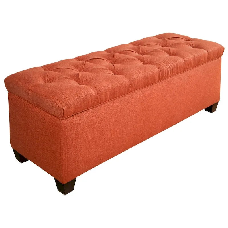 SOLE SECRET DUO Diamond Tufted Linen & Shoe Storage Bench - CANDICE