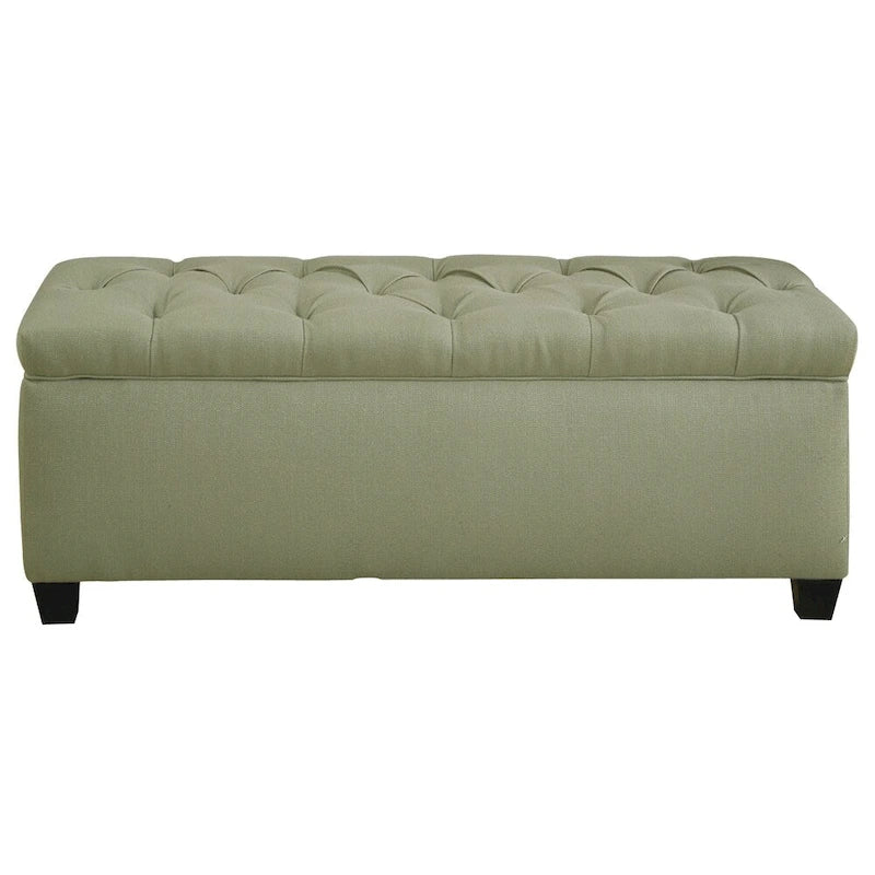 SOLE SECRET DUO Diamond Tufted Linen & Shoe Storage Bench - CANDICE