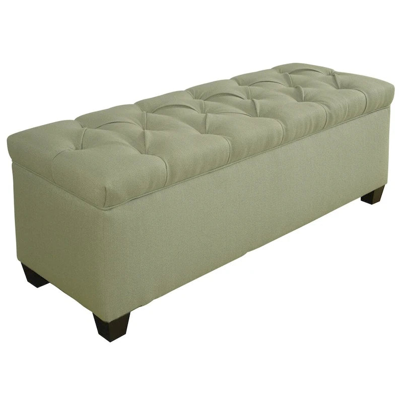 SOLE SECRET DUO Diamond Tufted Linen & Shoe Storage Bench - CANDICE