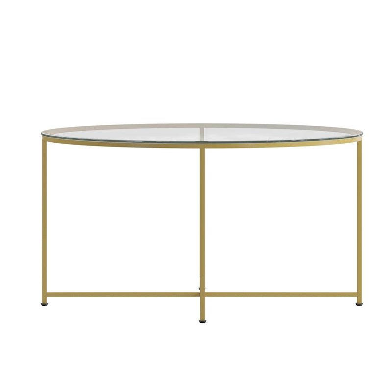 Sonoma Oak Wood Grain Finish Nesting Tables with Metal Cantilever Base
