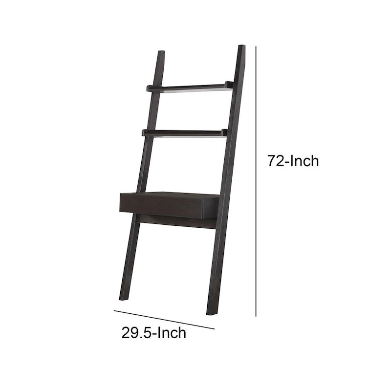 Freakish Ladder Desk With One Drawer, Cappuccino