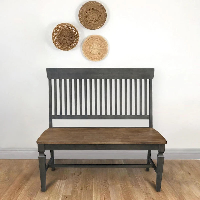 Solid Wood Vista Slatback Bench