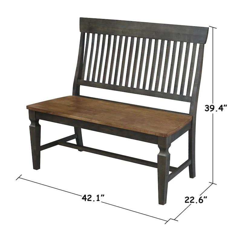 Solid Wood Vista Slatback Bench
