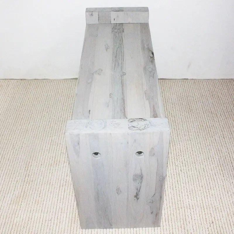 Haussmann? Teak Block Bench 36 x 12.5 x 20.5 inch High KD Grey Oil - 36 x 12.5 x 20.5