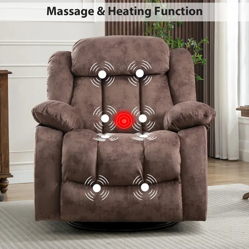 Fauteuil inclinable massant rotatif à 360° avec fonction chaleur et vibration