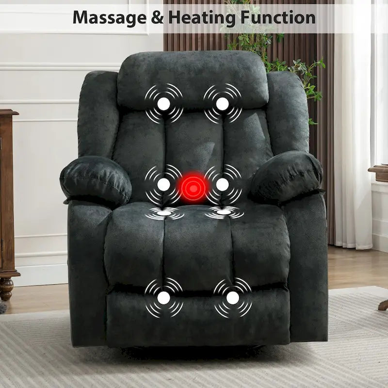 Fauteuil inclinable massant rotatif à 360° avec fonction chaleur et vibration