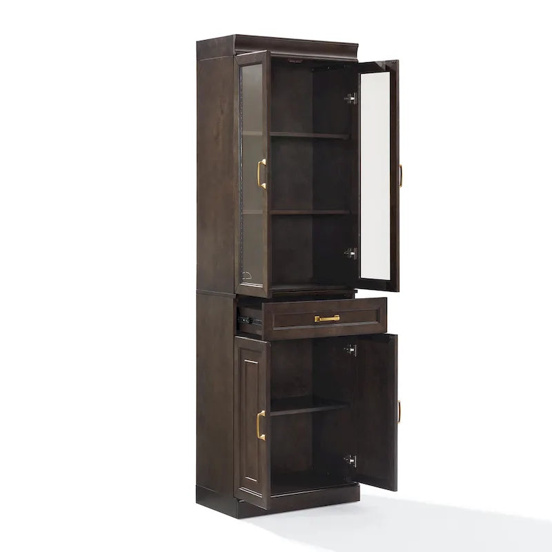 Crosley Stanton 2Pc Glass Door Kitchen Storage Pantry Cabinet Set