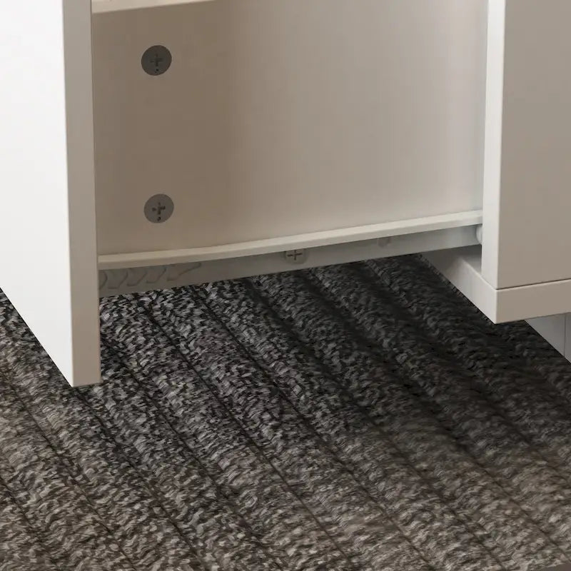 Table basse contemporaine blanche avec rebord coloré à DEL