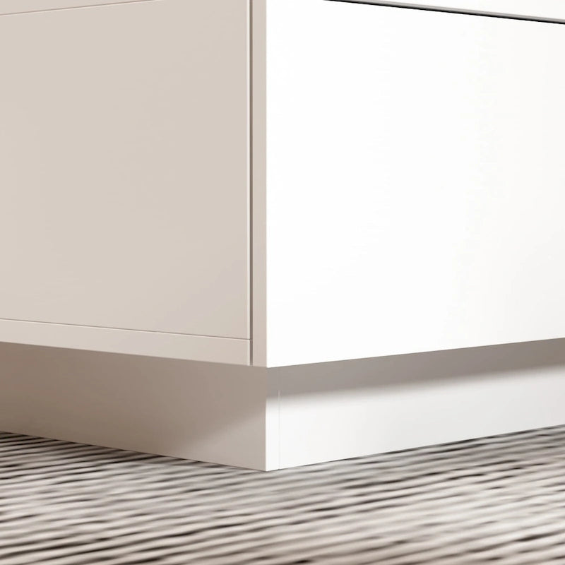 Table basse contemporaine blanche avec rebord coloré à DEL