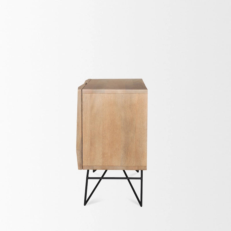 Darwin Light Brown Wooden 2 Door w/ 2 Shelves Accent Cabinet - 44.0L x 17.5W x 30.0H