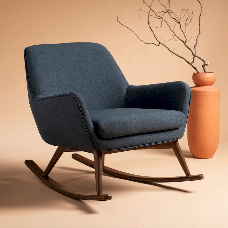 SAFAVIEH Couture Breeda Mid-Century Rocking Chair - 32Wx37Dx32H