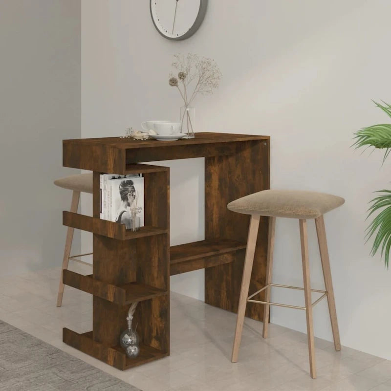 vidaXL Bar Table with Storage Rack 39.4x19.7x40 Engineered Wood - 39.4 x 19.7 x 40