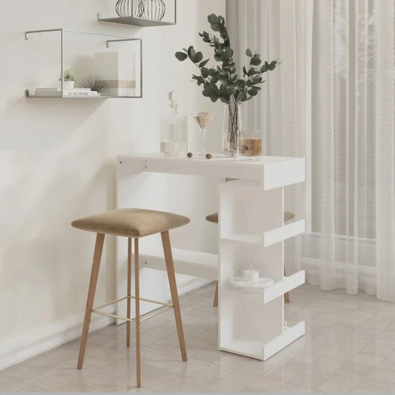 vidaXL Bar Table with Storage Rack 39.4x19.7x40 Engineered Wood - 39.4 x 19.7 x 40