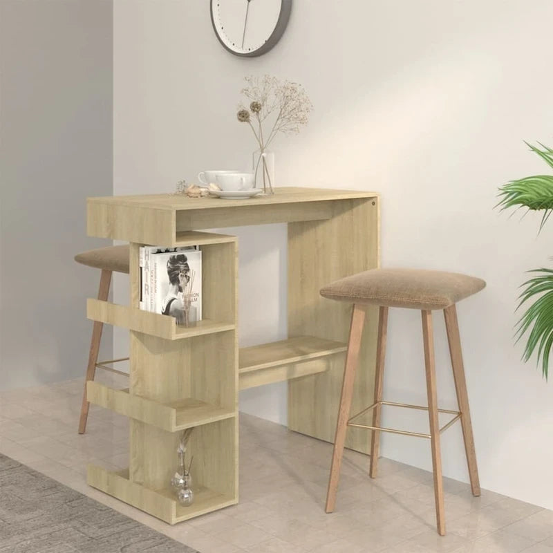 vidaXL Bar Table with Storage Rack 39.4x19.7x40 Engineered Wood - 39.4 x 19.7 x 40
