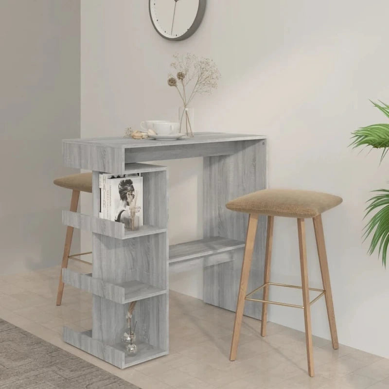 vidaXL Bar Table with Storage Rack 39.4x19.7x40 Engineered Wood - 39.4 x 19.7 x 40
