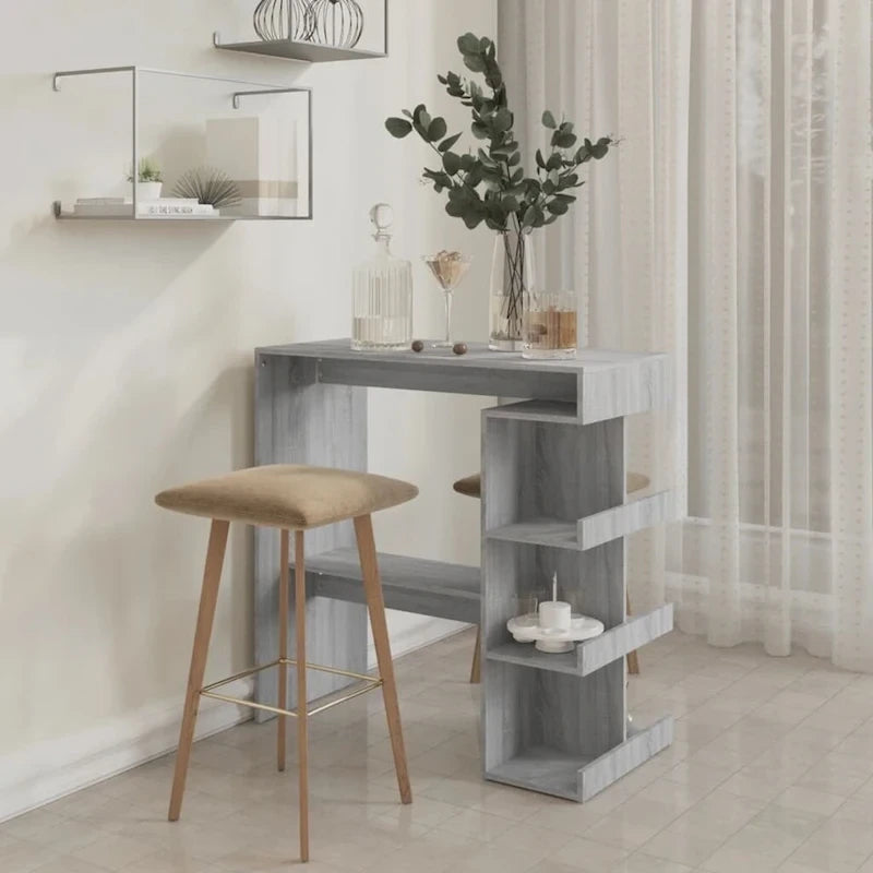 vidaXL Bar Table with Storage Rack 39.4x19.7x40 Engineered Wood - 39.4 x 19.7 x 40