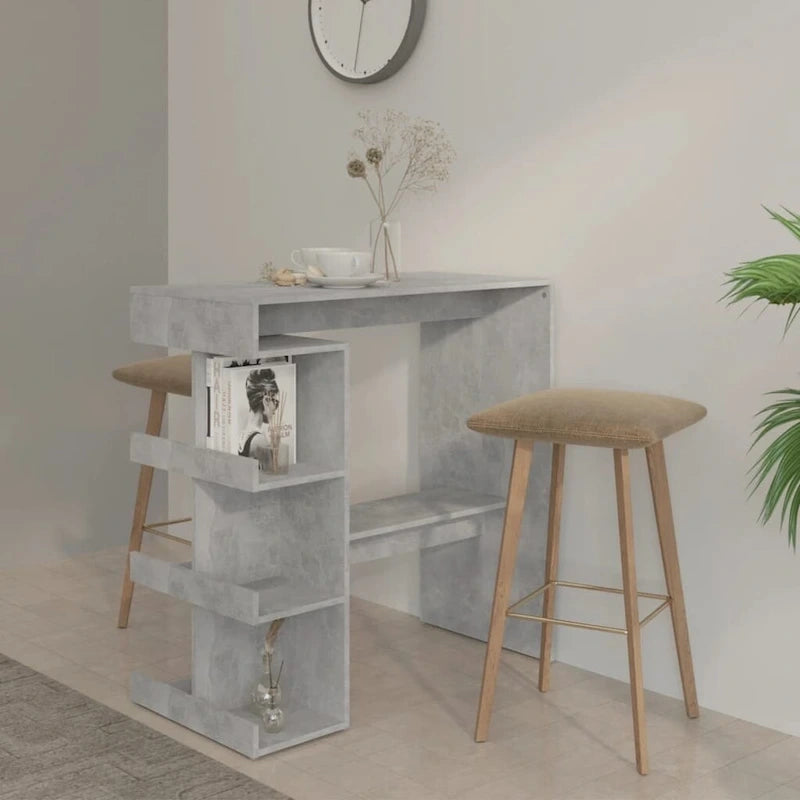 vidaXL Bar Table with Storage Rack 39.4x19.7x40 Engineered Wood - 39.4 x 19.7 x 40