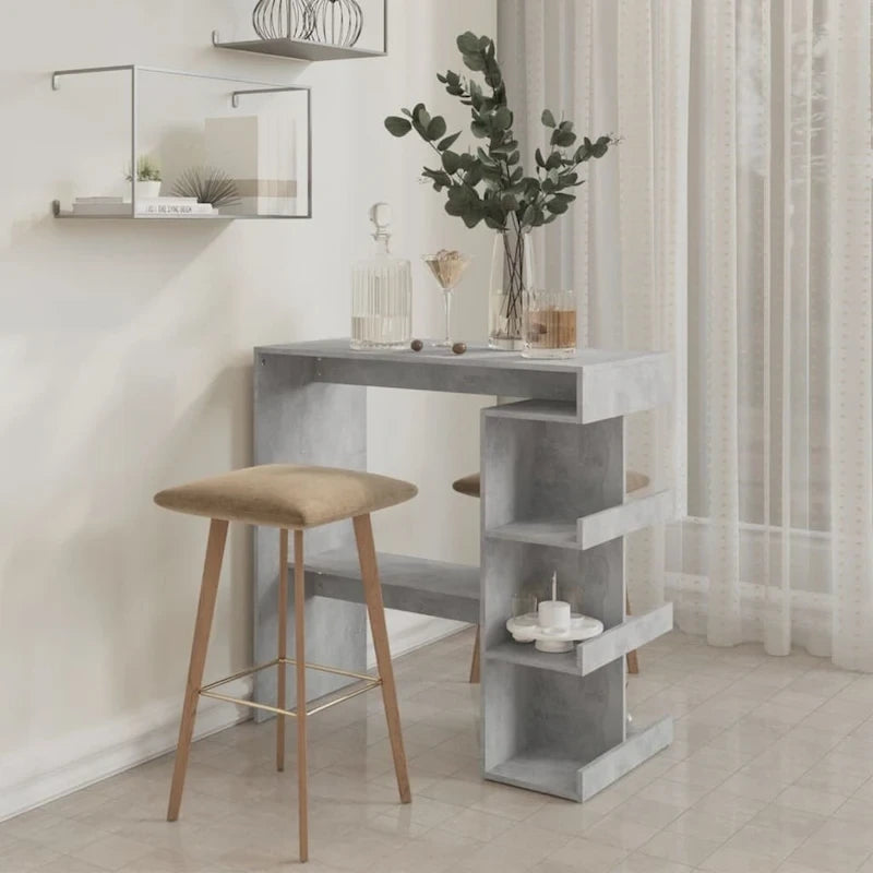vidaXL Bar Table with Storage Rack 39.4x19.7x40 Engineered Wood - 39.4 x 19.7 x 40
