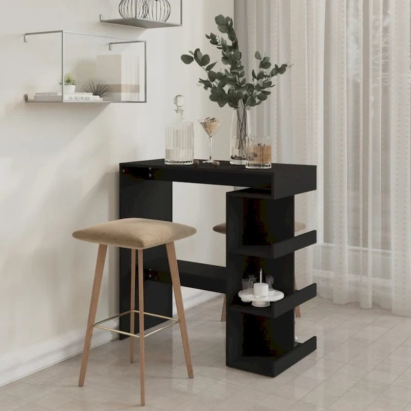 vidaXL Bar Table with Storage Rack 39.4x19.7x40 Engineered Wood - 39.4 x 19.7 x 40
