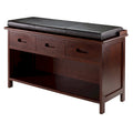 Adriana 2-Pc Storage Bench with Seat Cushion, Walnut and Espresso - 35.83 x 12.99 x 2.17 inches