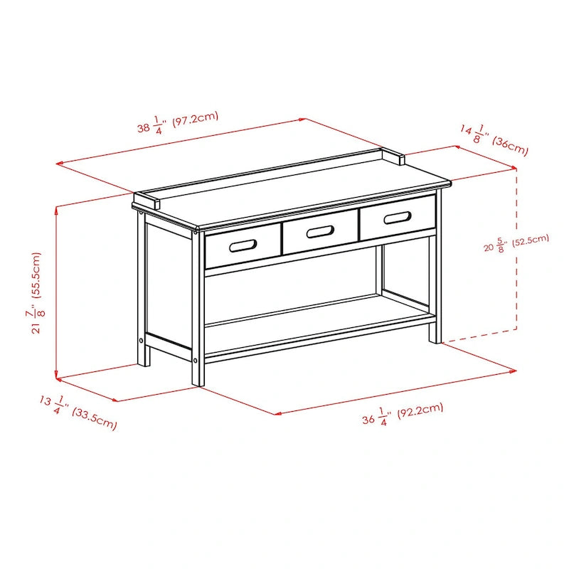 Adriana 2-Pc Storage Bench with Seat Cushion, Walnut and Espresso - 35.83 x 12.99 x 2.17 inches