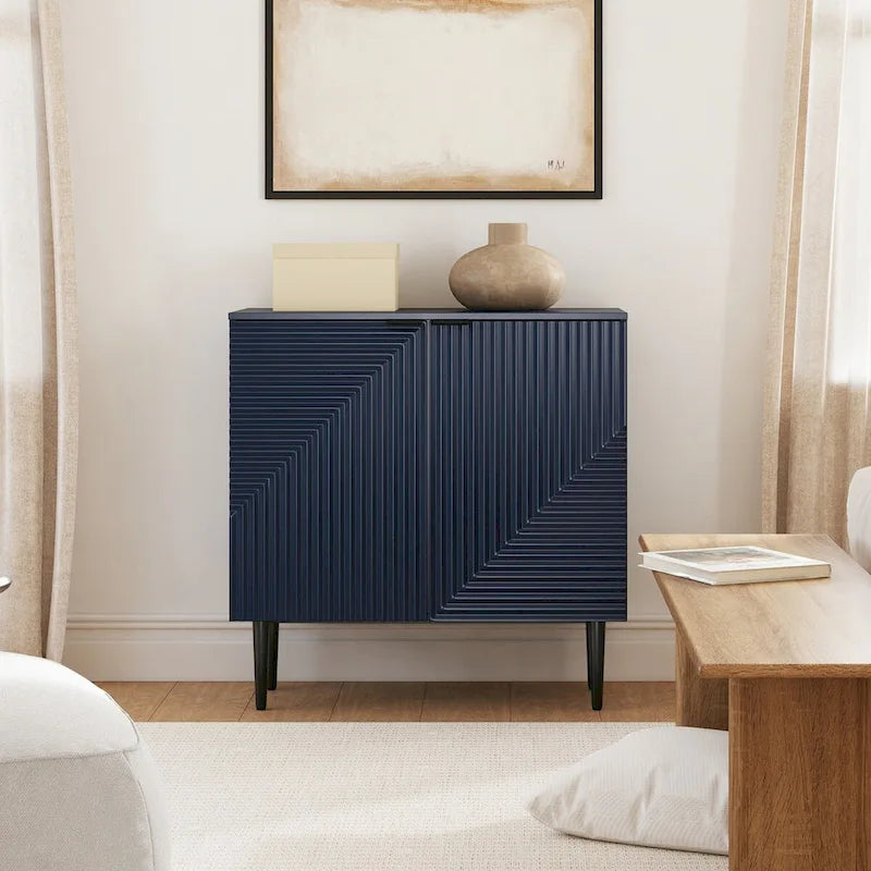 Joseph Modern Mid-century Tapered Feet Storage Cabinet with Adjustable Shelves by HULALA HOME