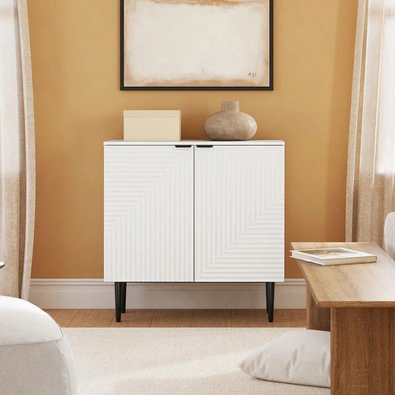Joseph Modern Mid-century Tapered Feet Storage Cabinet with Adjustable Shelves by HULALA HOME