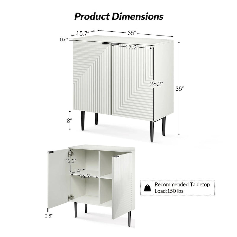 Joseph Modern Mid-century Tapered Feet Storage Cabinet with Adjustable Shelves by HULALA HOME
