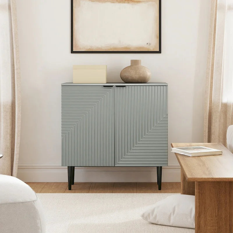 Joseph Modern Mid-century Tapered Feet Storage Cabinet with Adjustable Shelves by HULALA HOME