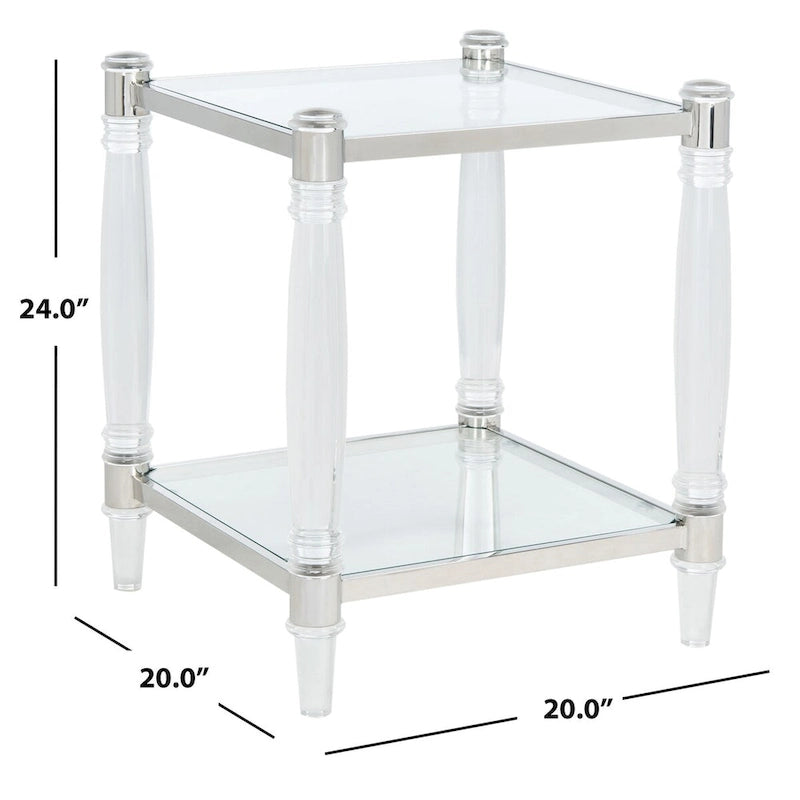 SAFAVIEH Couture Lirie Acrylic Accent Table - 20 W x 20 L x 24 H - 20Wx20Dx24H