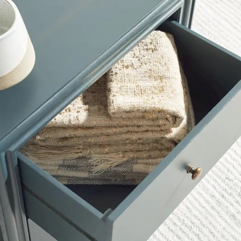 SAFAVIEH Dila 2-Drawer Storage Nightstand Table - 22 x 22 x 26 - 22Wx22Dx26H