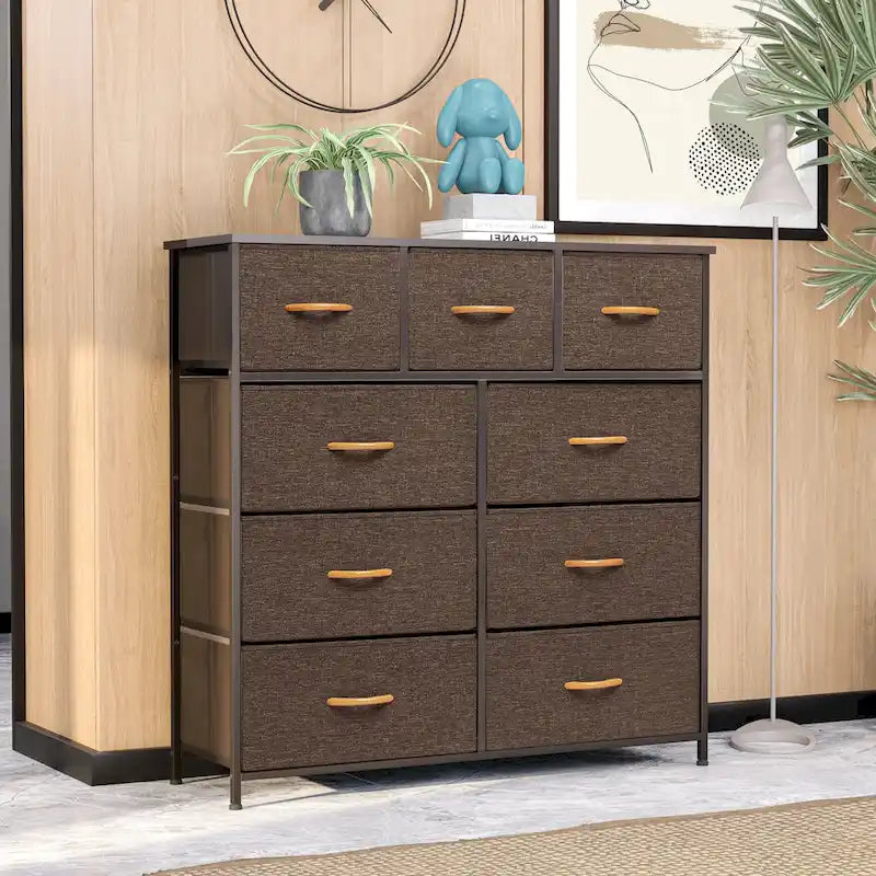 Commode de rangement en tissu à 9 tiroirs extra large