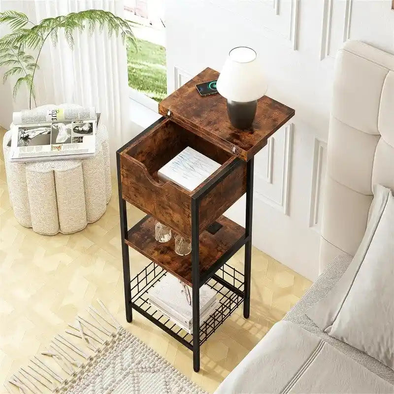 Table de chevet avec station de recharge