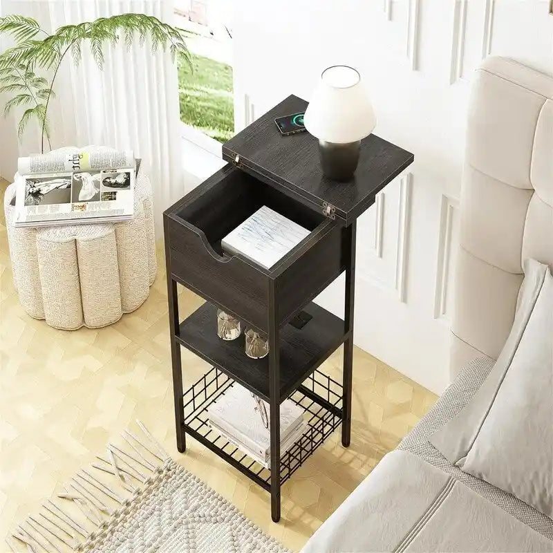 Table de chevet avec station de recharge
