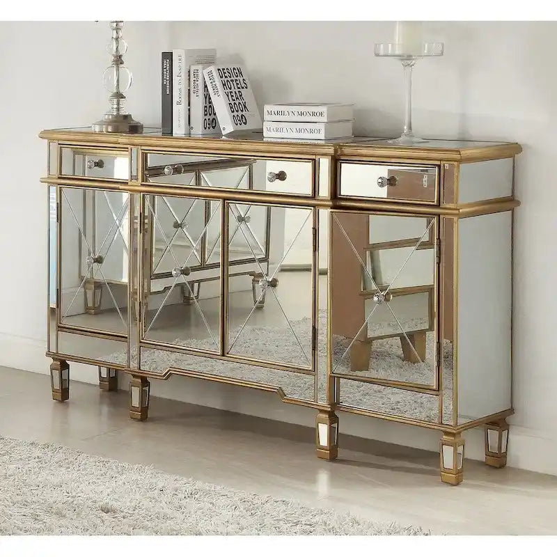 60 Mirrored reflection Andrea hall console cabinet - 60 Inch