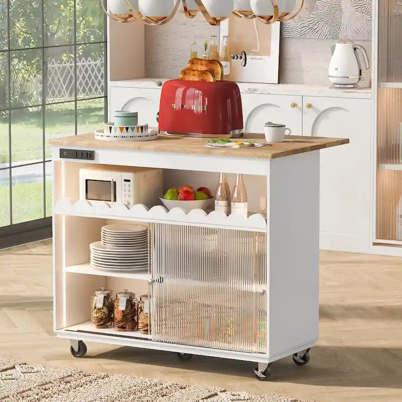 Kitchen Island with Drop Leaf - N/A