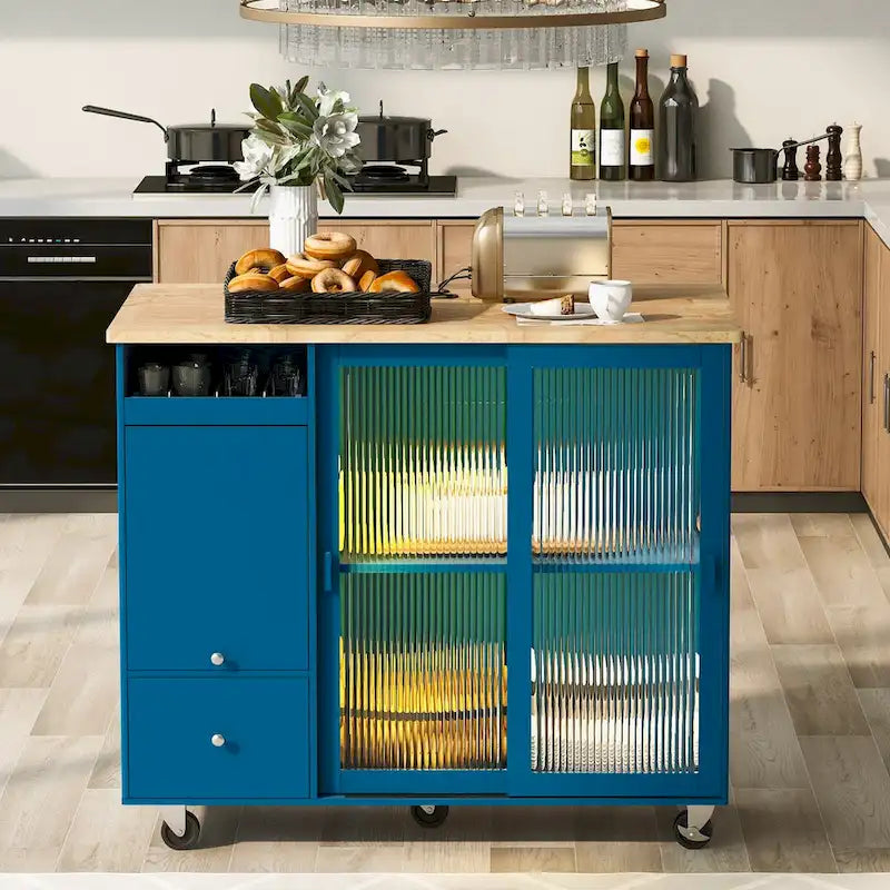 Kitchen Island with Drop Leaf - N/A