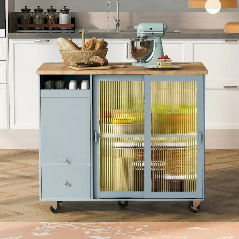 Kitchen Island with Drop Leaf - N/A