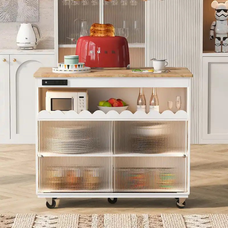 Kitchen Island with Drop Leaf - N/A