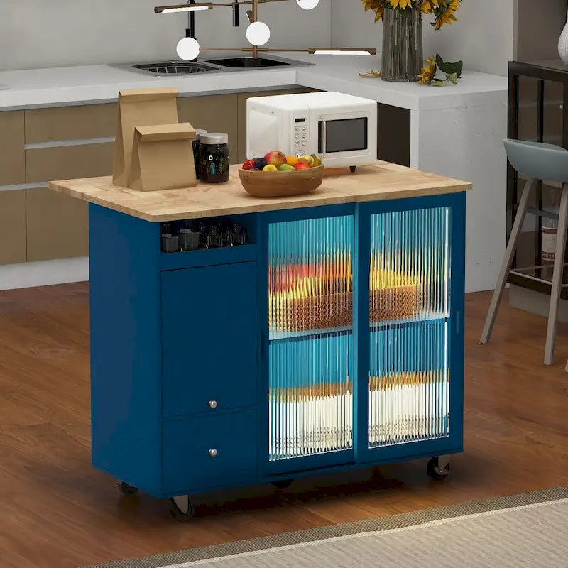 Kitchen Island with Drop Leaf - N/A