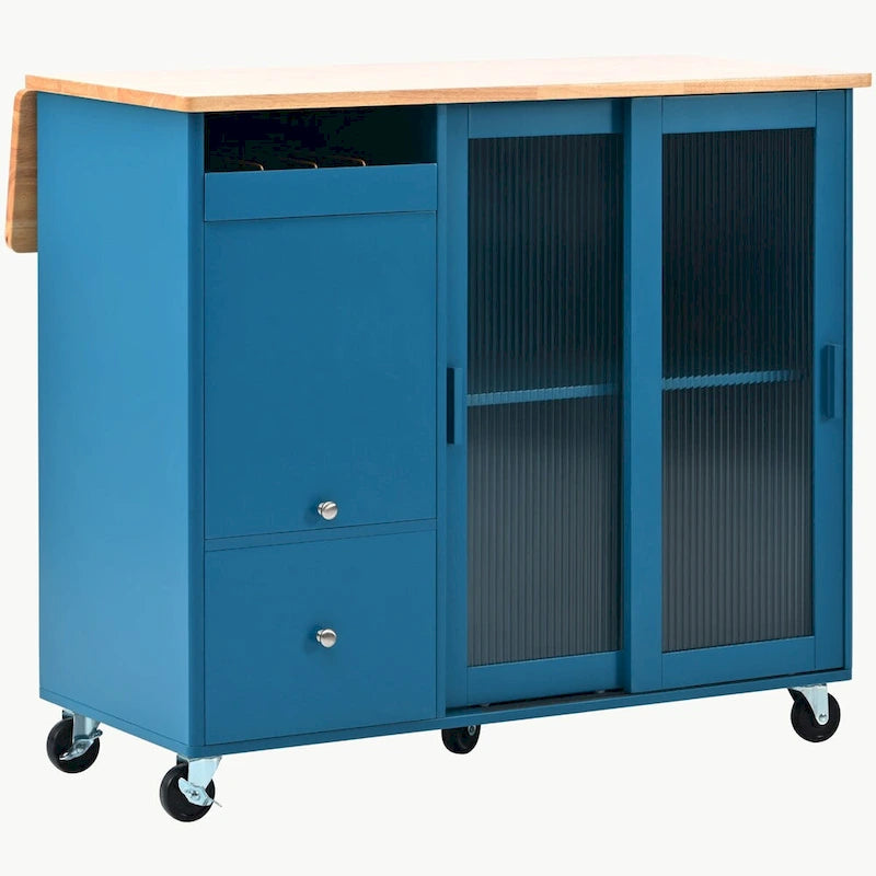 Kitchen Island with Drop Leaf - N/A