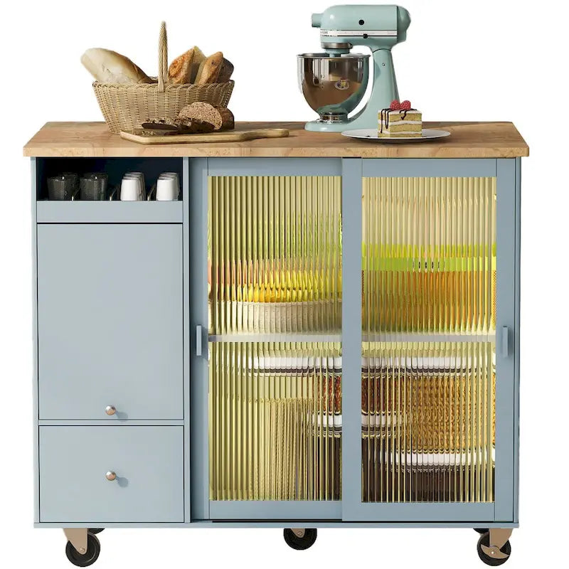 Kitchen Island with Drop Leaf - N/A