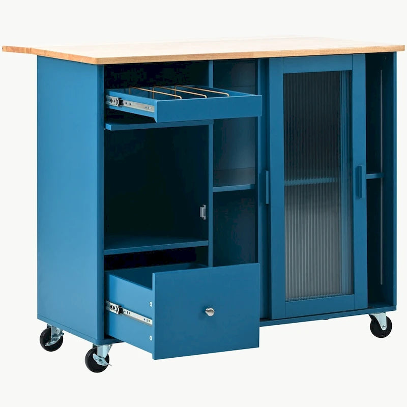 Kitchen Island with Drop Leaf - N/A