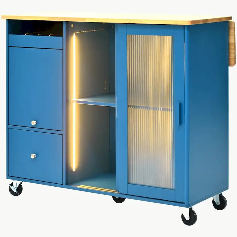 Kitchen Island with Drop Leaf - N/A