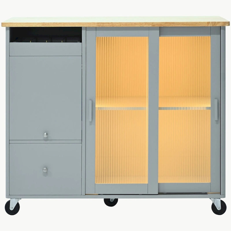 Kitchen Island with Drop Leaf - N/A