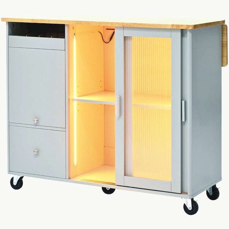 Kitchen Island with Drop Leaf - N/A