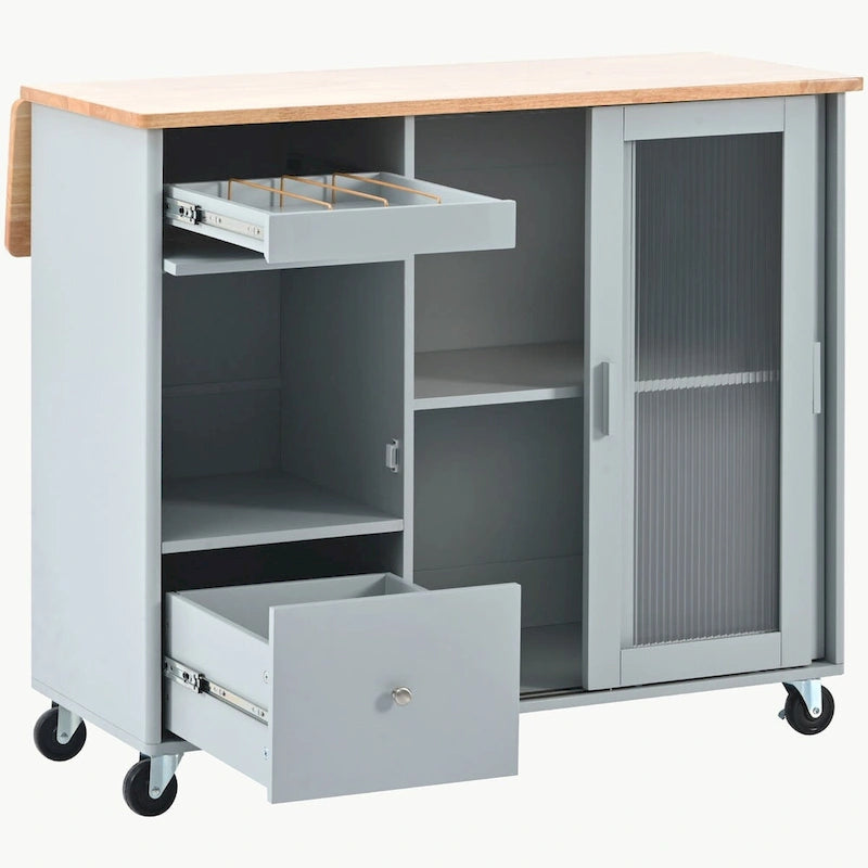 Kitchen Island with Drop Leaf - N/A