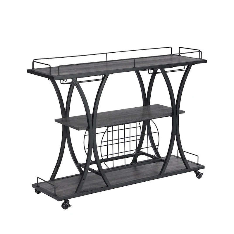 Industrial Bar Cart Kitchen Bar&Serving Cart for Home with Wheels