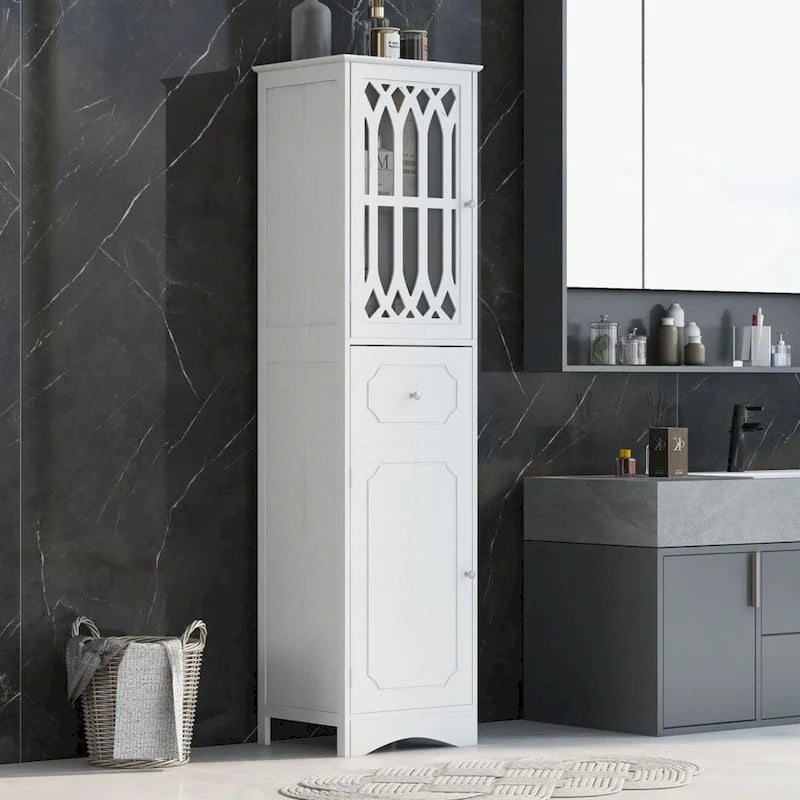 Tall Bathroom Cabinet Freestanding Storage Cabinet with Drawer and Doors